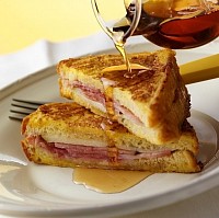 Savory French Toast filled with ham and cheese